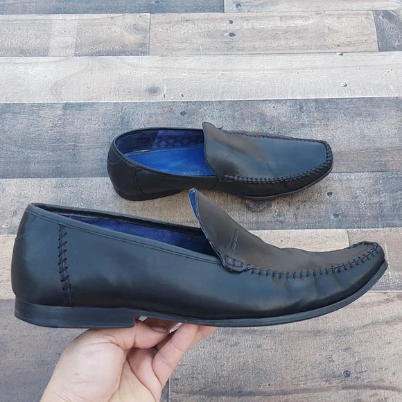 Ted Baker Navy Leather Moccasin Slip-On Loafers Ted Baker Men main image 3